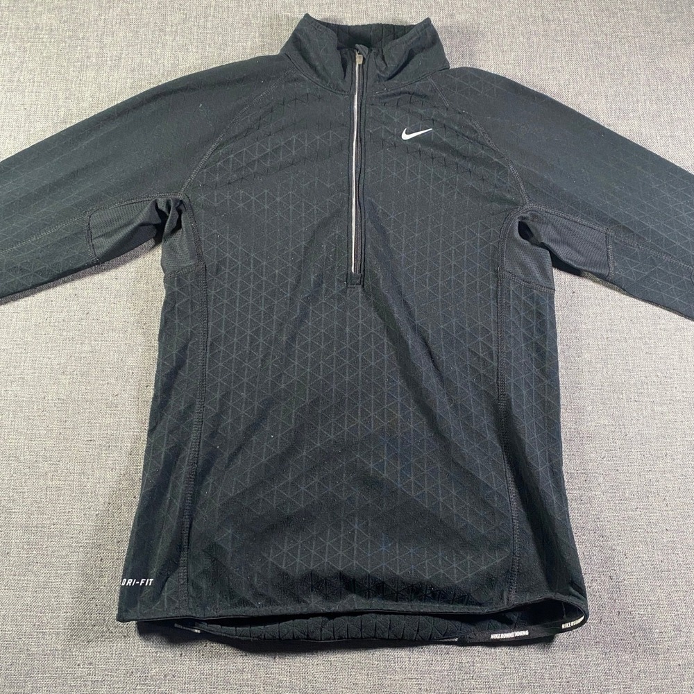 Nike Dri-FIT Running Pullover Black Half Zip Long Sleeve Top Women's